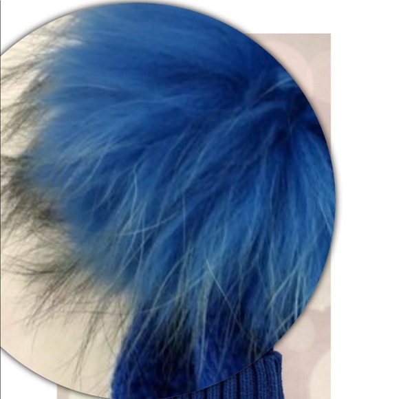 CHLOE K**Royal Blue Fur Pom Pom Hat**$52 - Picture 3 of 6